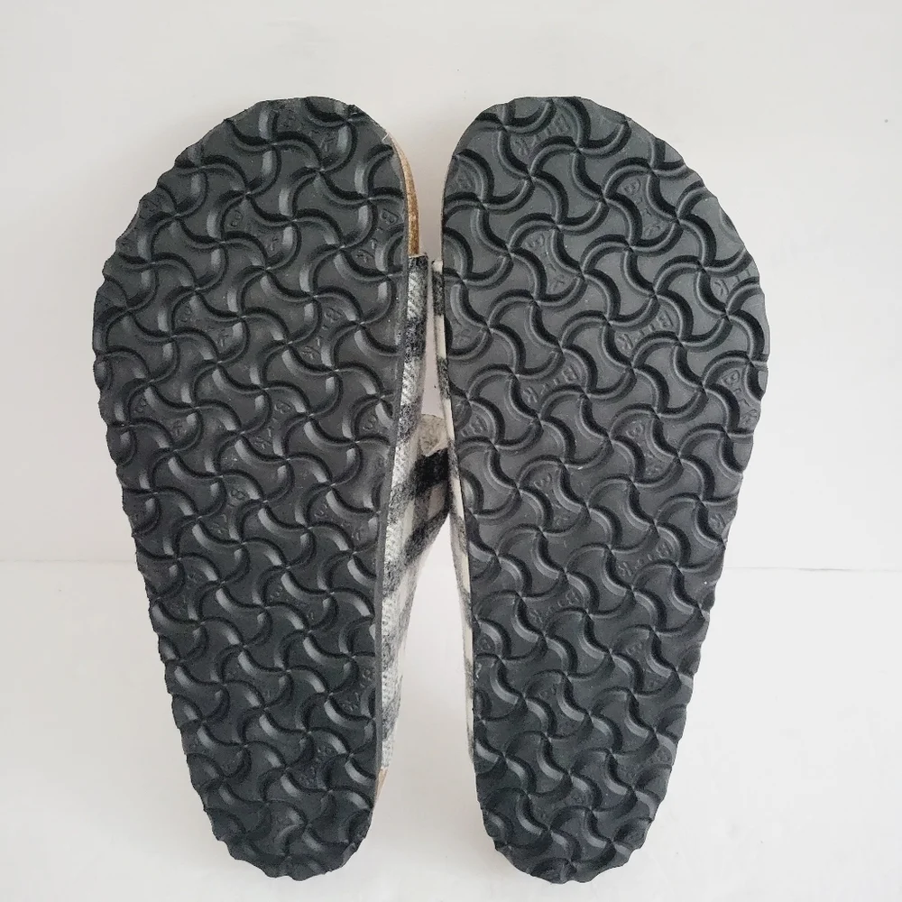 New Birkenstock Men's Arizona Rivet Shearling Sandal Plaid Wool ,Size 11 - 11,5